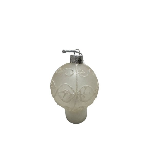 Vintage Set of 3 Glass Ornaments Gold Silver Glitter - Picture 4 of 5